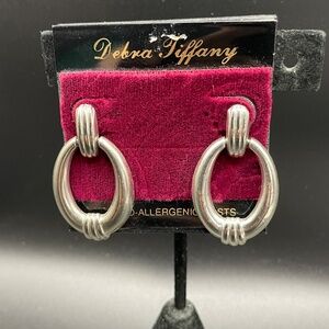 Vintage Debra Tiffany Pierced Door Knocker Style Earrings